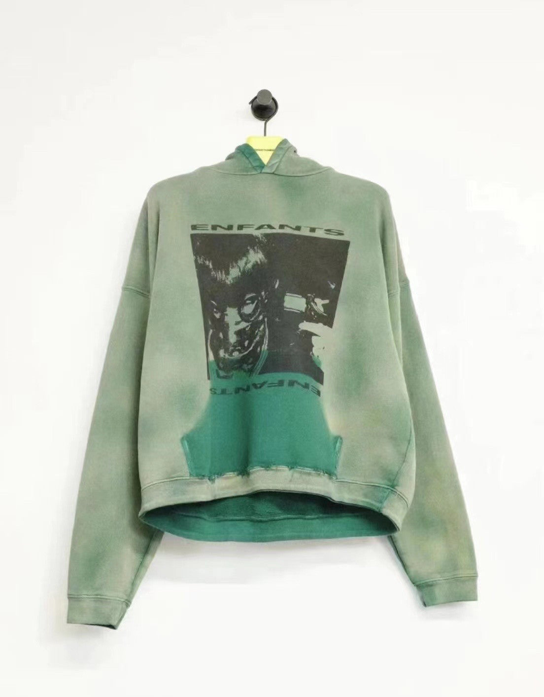 Loose Fit Distressed Hooded Sweatshirt