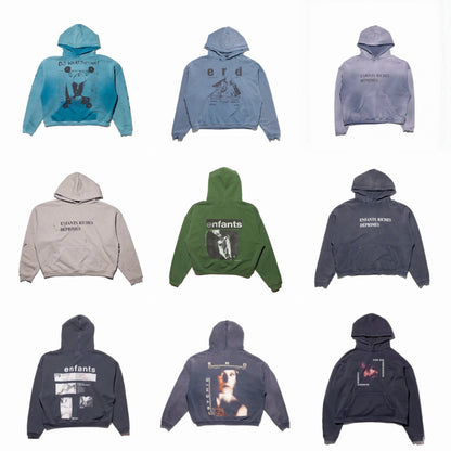 Loose Fit Distressed Hooded Sweatshirt