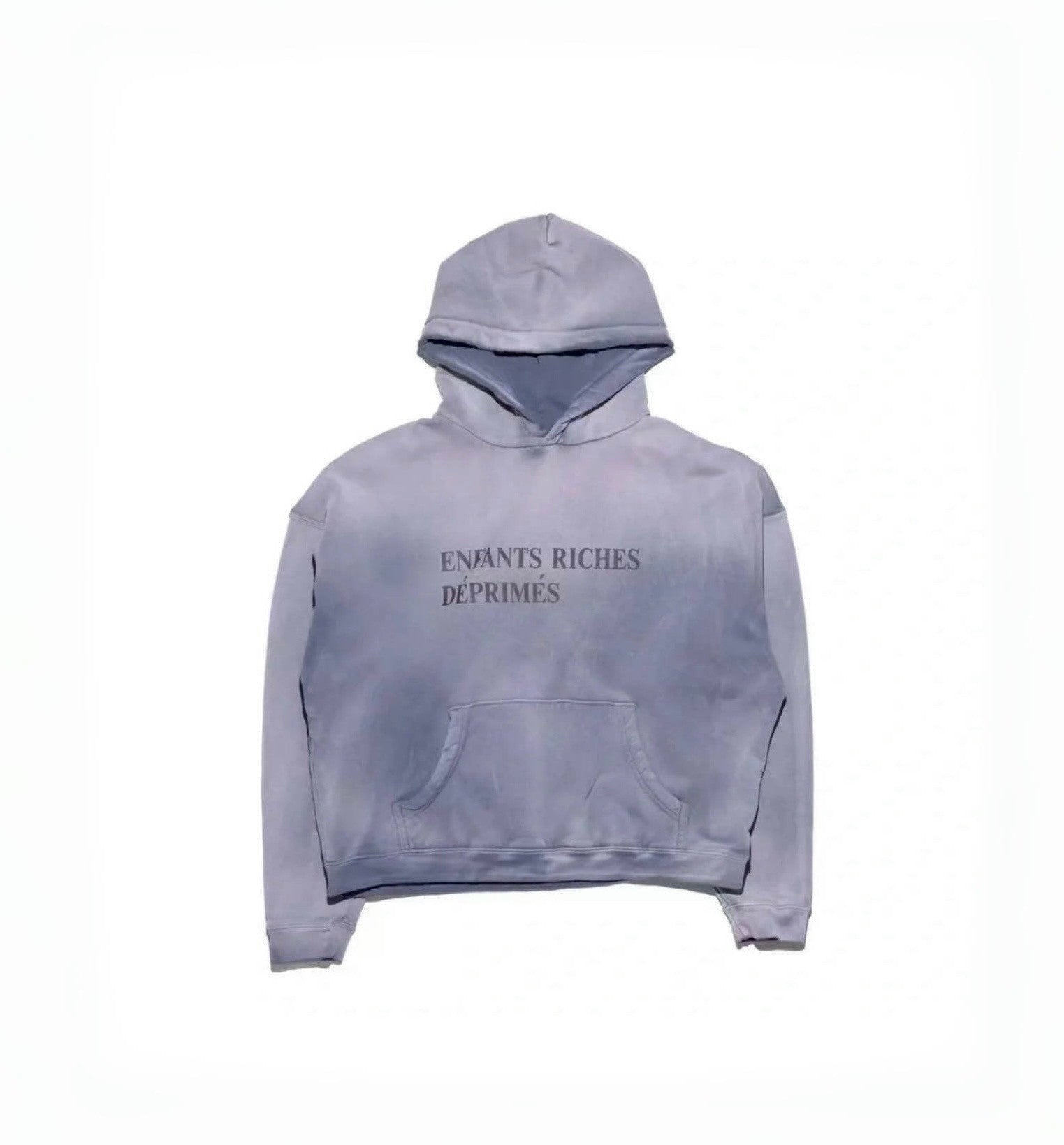 Loose Fit Distressed Hooded Sweatshirt