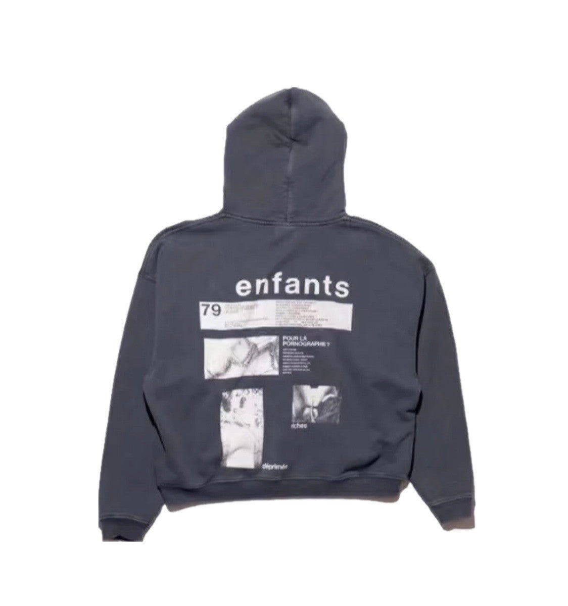 Loose Fit Distressed Hooded Sweatshirt