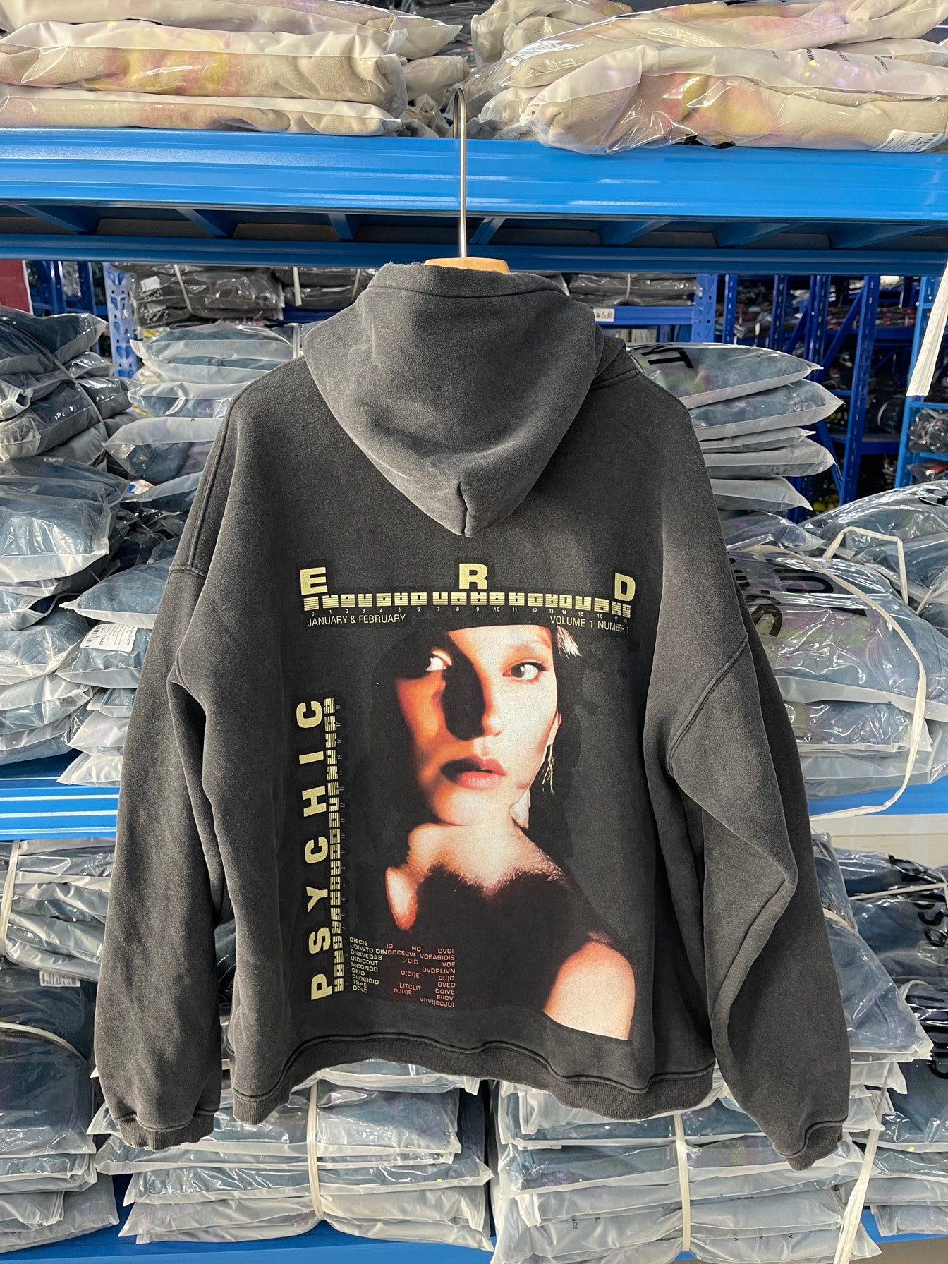 Loose Fit Distressed Hooded Sweatshirt