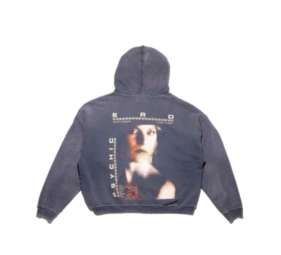 Loose Fit Distressed Hooded Sweatshirt