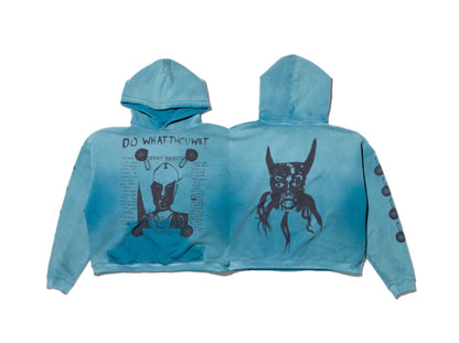 Loose Fit Distressed Hooded Sweatshirt