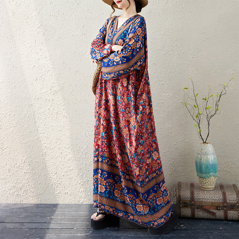 Loose-Fit Floral Print Dress