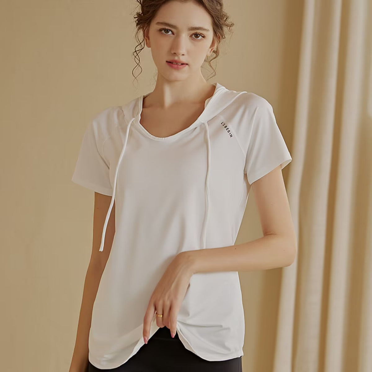 Loose Fit Hooded Quick Dry Sports T-shirt