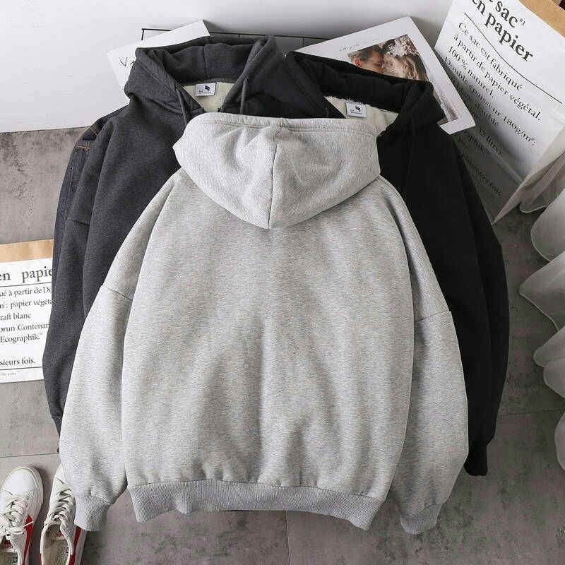 Loose Fit Hooded Zipper Cardigan