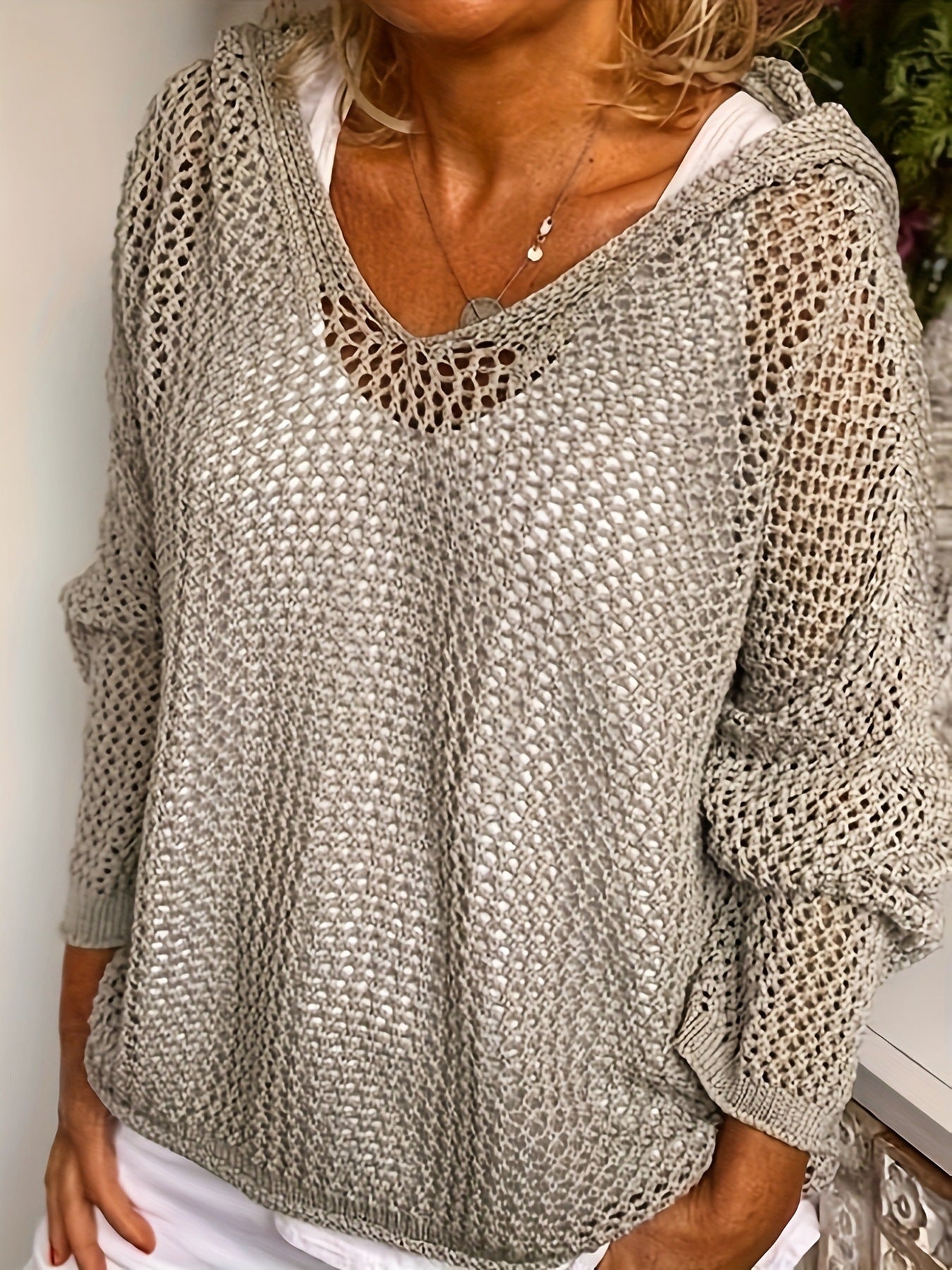 Loose Fit Knitted Hooded Sweater
