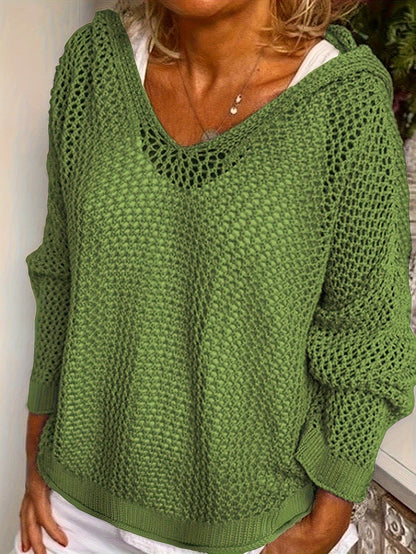 Loose Fit Knitted Hooded Sweater