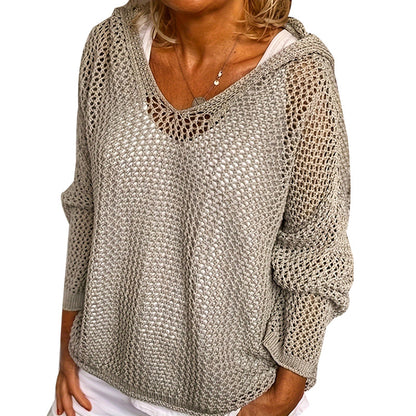 Loose Fit Knitted Hooded Sweater