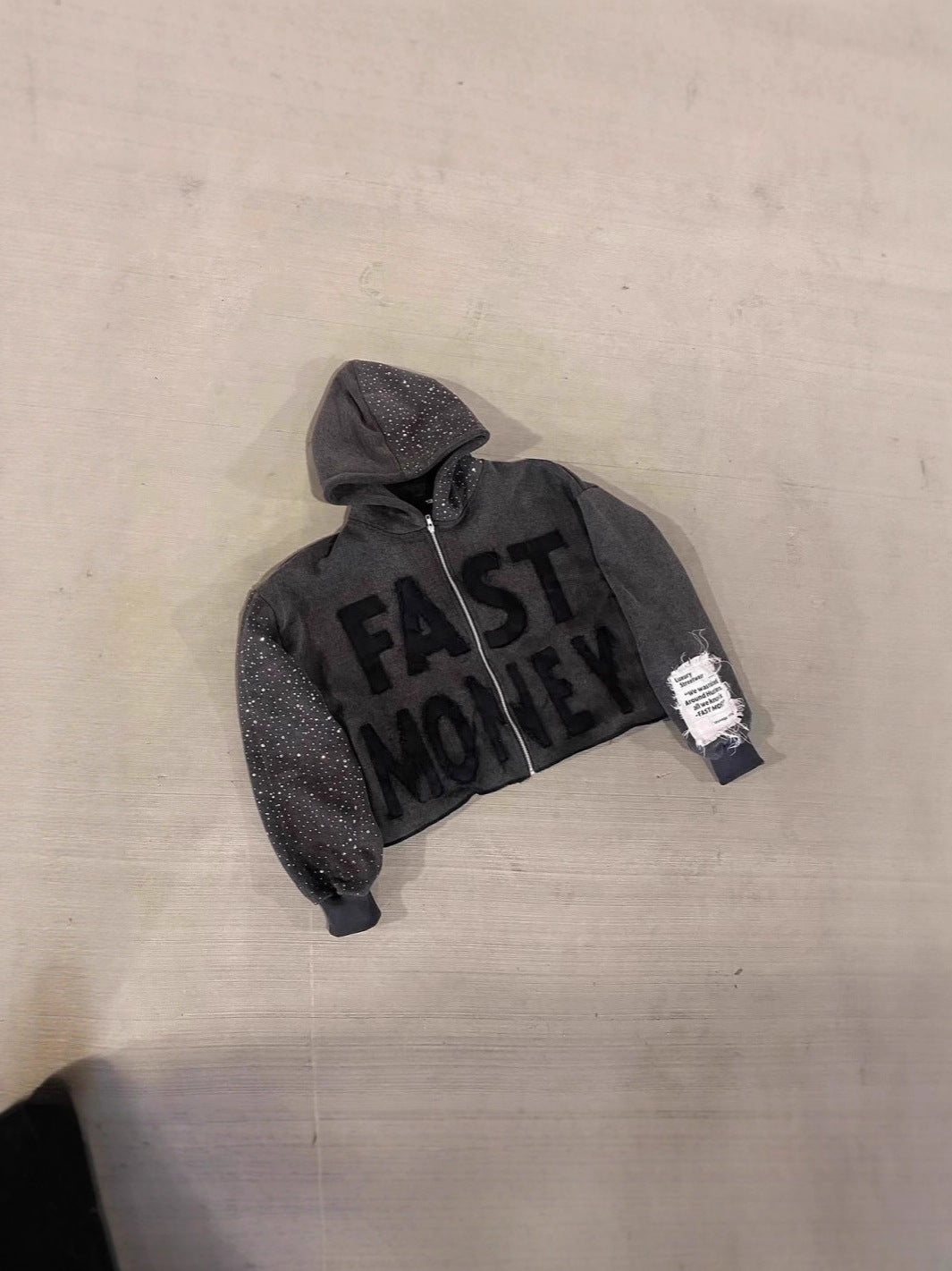 Loose Fit Letter Print Hooded Sweatshirt