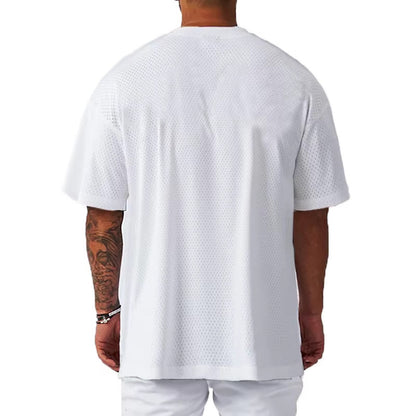 Loose Fit Mens Printed T-Shirt Gym Casual Short Sleeve Shirt