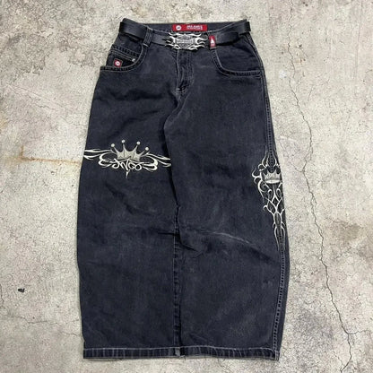 Loose Fit Printed Cotton Jeans for Men