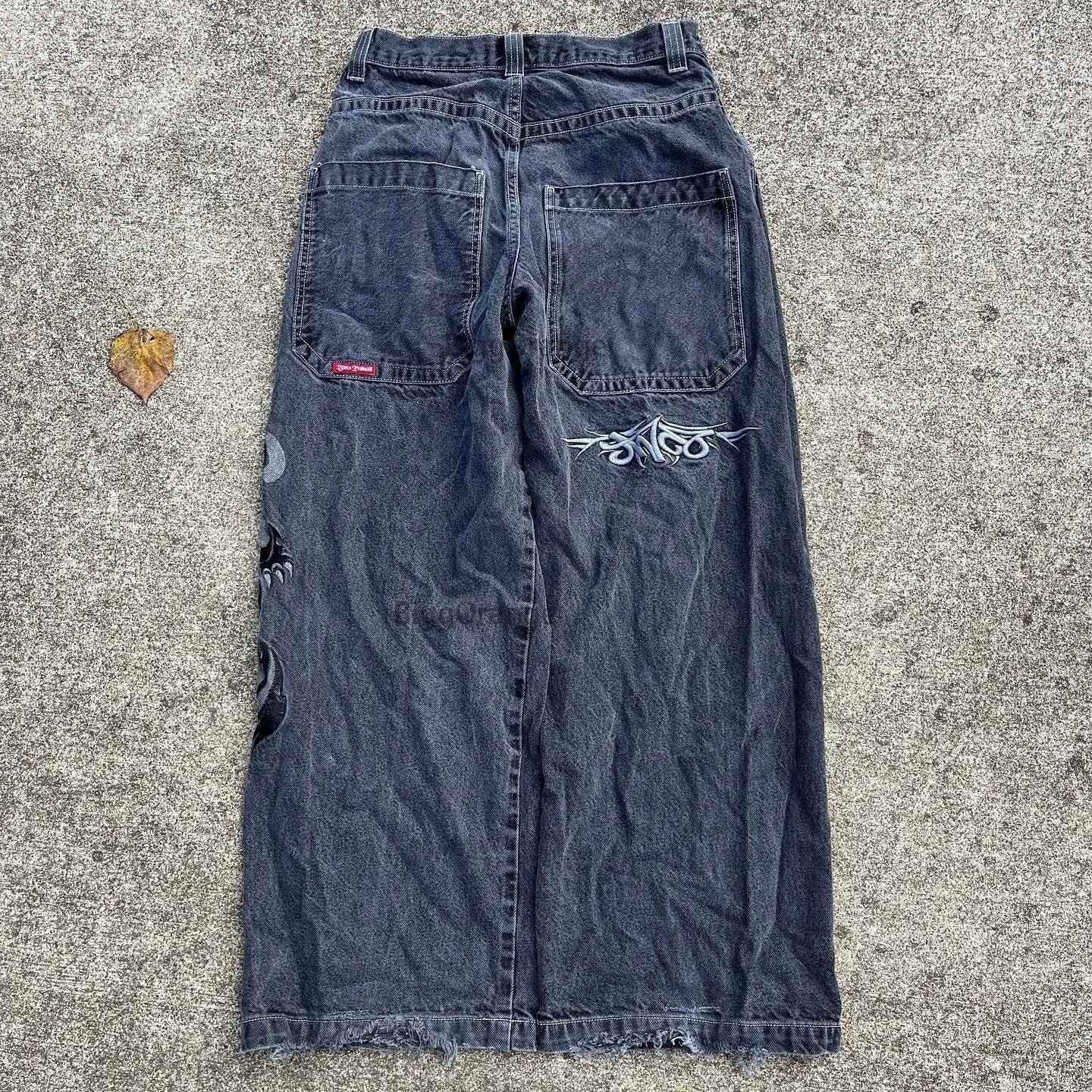 Loose Fit Printed Cotton Jeans for Men