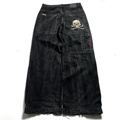 Loose Fit Printed Cotton Jeans for Men