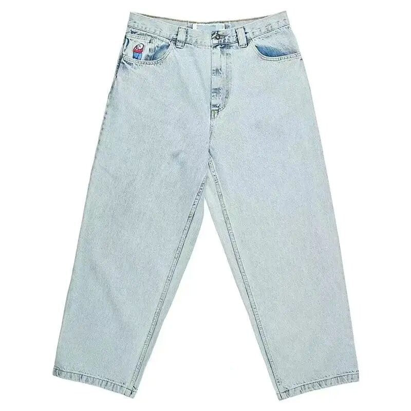 Loose Fit Printed Cotton Jeans for Men