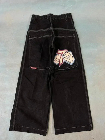 Loose Fit Printed Cotton Jeans for Men