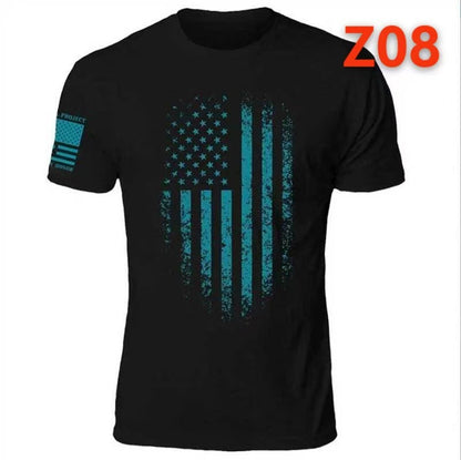 Loose Fit Printed Round Neck Short Sleeve T-Shirt