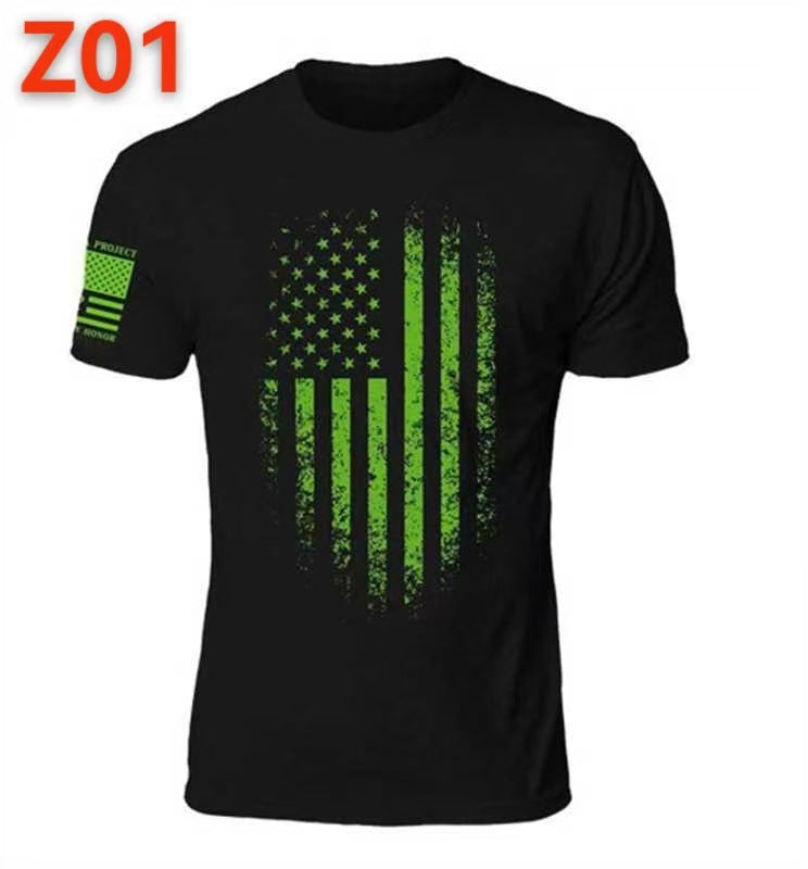 Loose Fit Printed Round Neck Short Sleeve T-Shirt