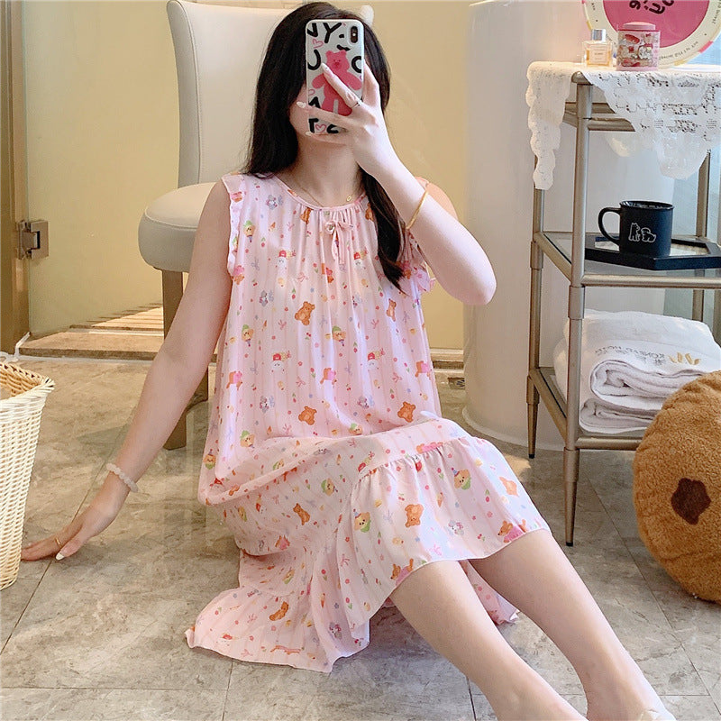 Loose Fit Rayon Cotton Nightdress