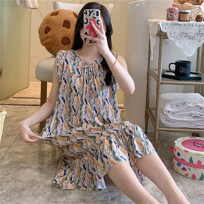 Loose Fit Rayon Cotton Nightdress