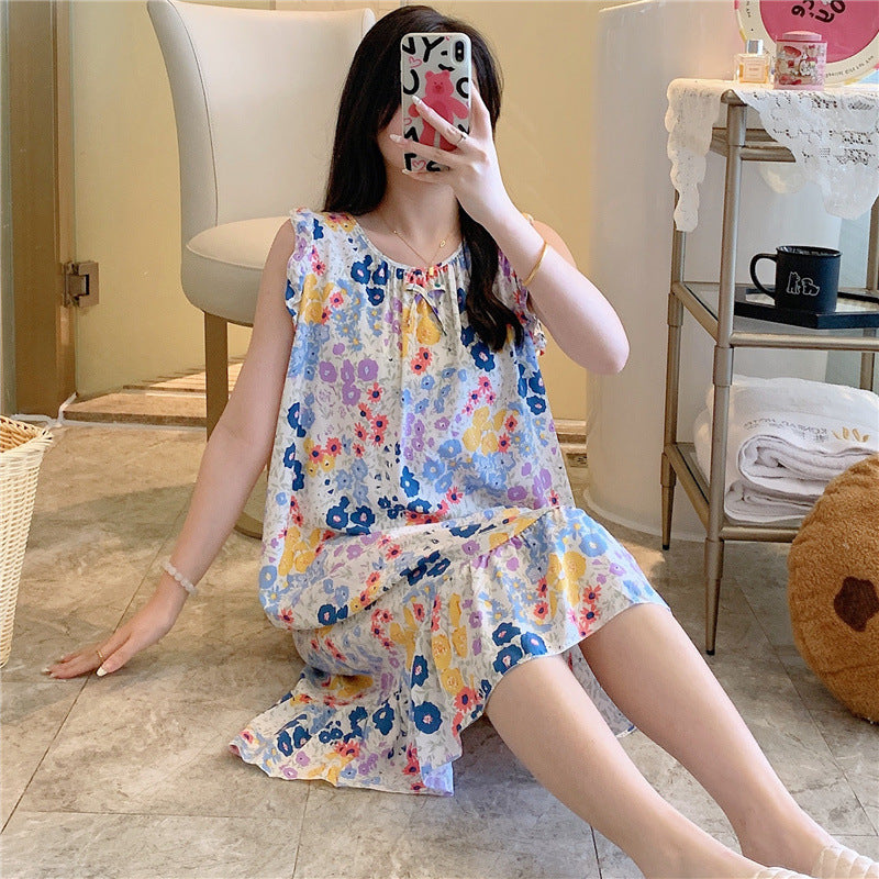 Loose Fit Rayon Cotton Nightdress