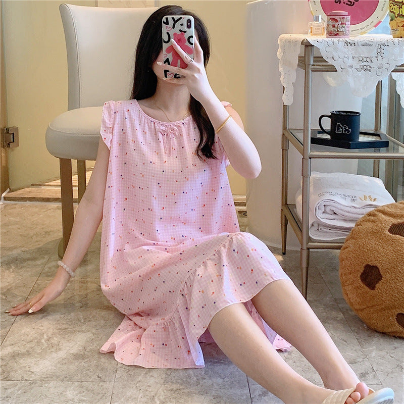 Loose Fit Rayon Cotton Nightdress
