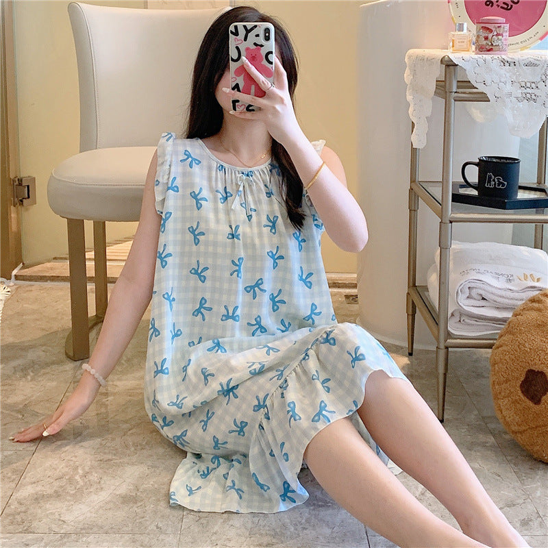 Loose Fit Rayon Cotton Nightdress