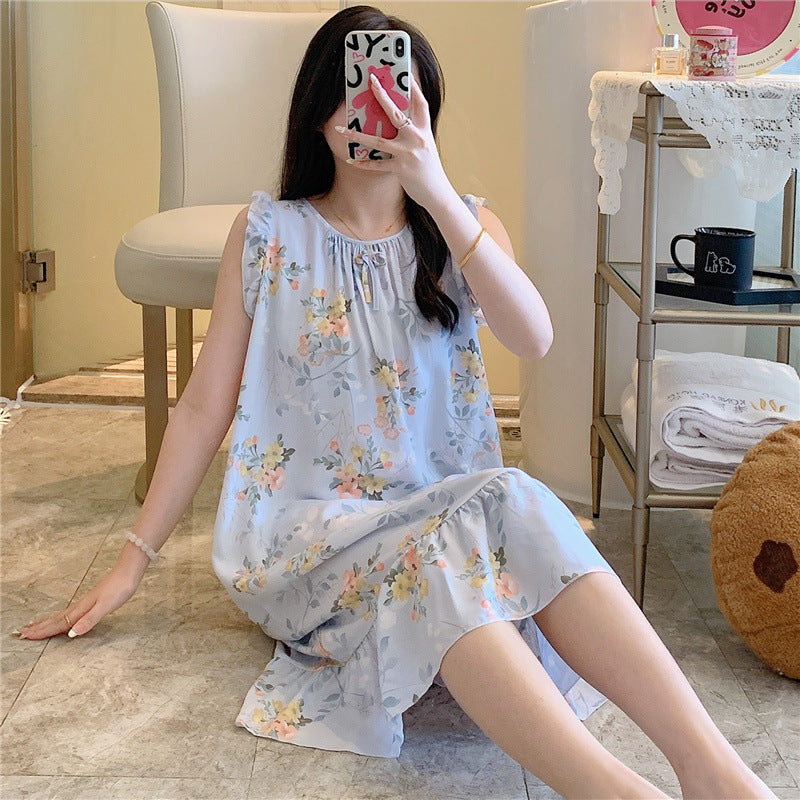 Loose Fit Rayon Cotton Nightdress