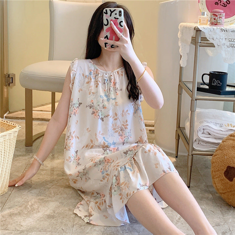 Loose Fit Rayon Cotton Nightdress