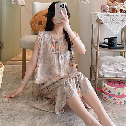 Loose Fit Rayon Cotton Nightdress