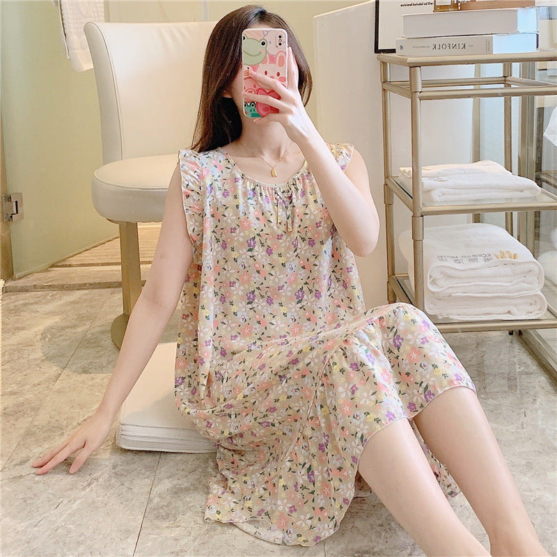 Loose Fit Rayon Cotton Nightdress
