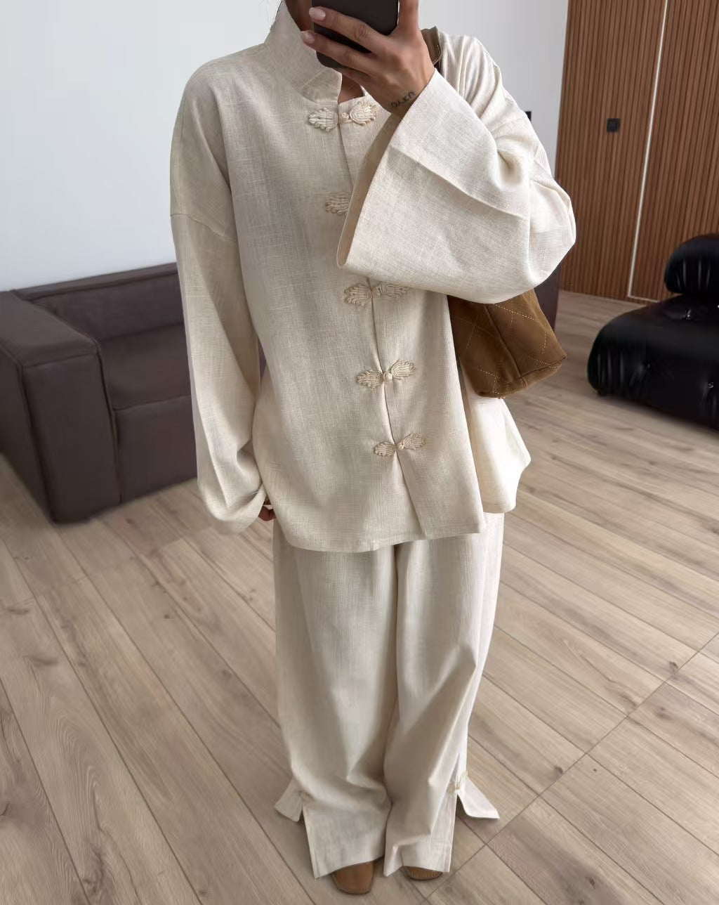 Loose Fit Retro Long Sleeve Shirt Set