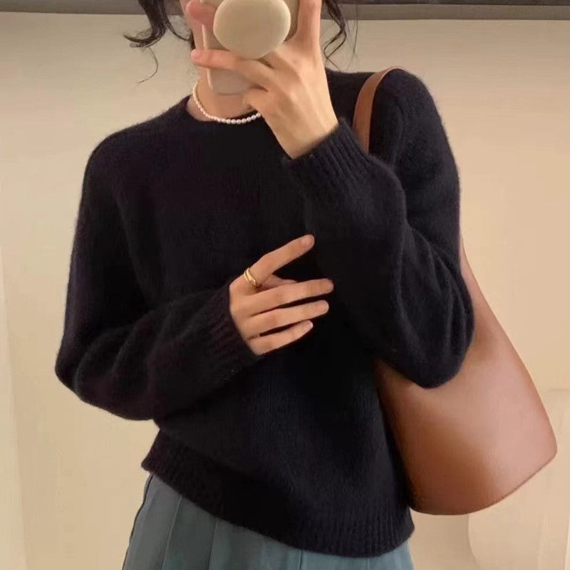 Loose Fit Round Neck Pullover Sweater