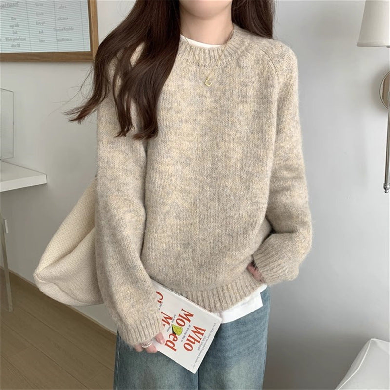 Loose Fit Round Neck Pullover Sweater