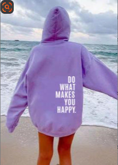 Loose Fit Vintage Print Hooded Pullover Top