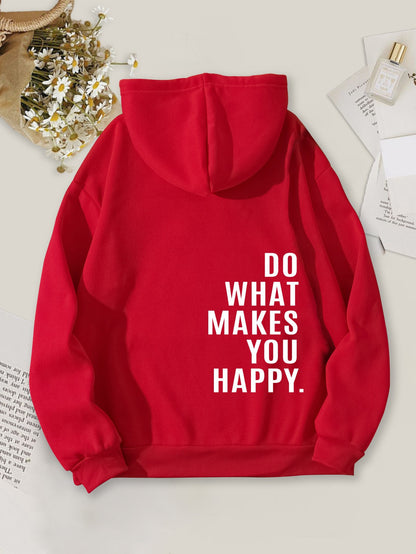 Loose Fit Vintage Print Hooded Pullover Top