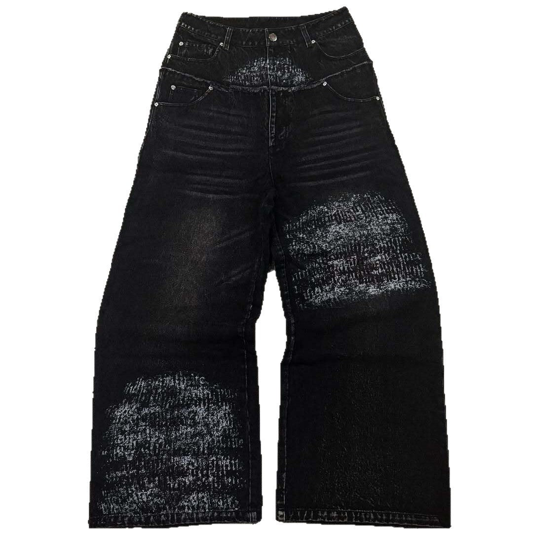 Loose Fit Vintage Washed Casual Jeans