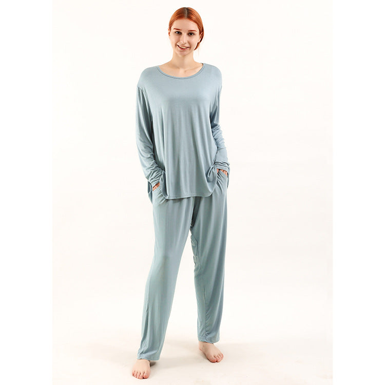 Loose-fitting, high-elasticity long-sleeved trousers suit
