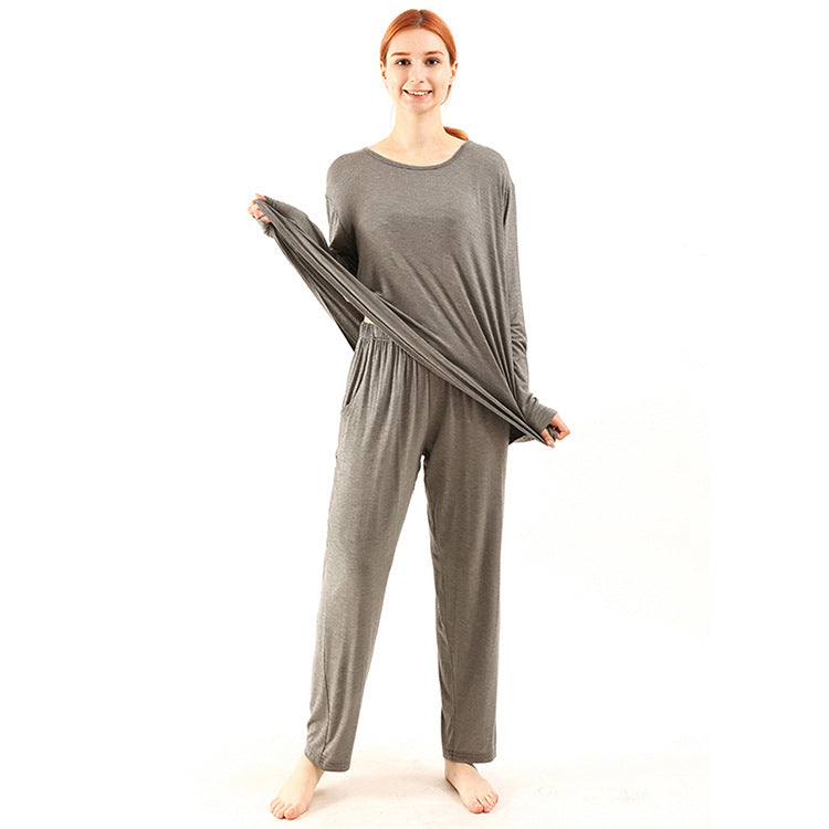 Loose-fitting, high-elasticity long-sleeved trousers suit