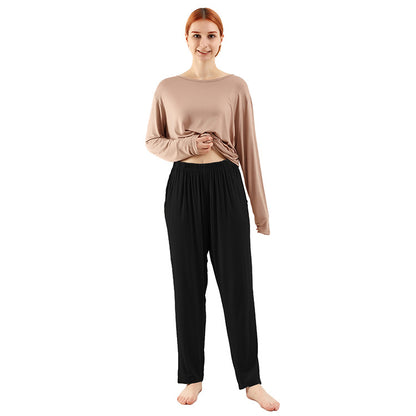 Loose-fitting, high-elasticity long-sleeved trousers suit