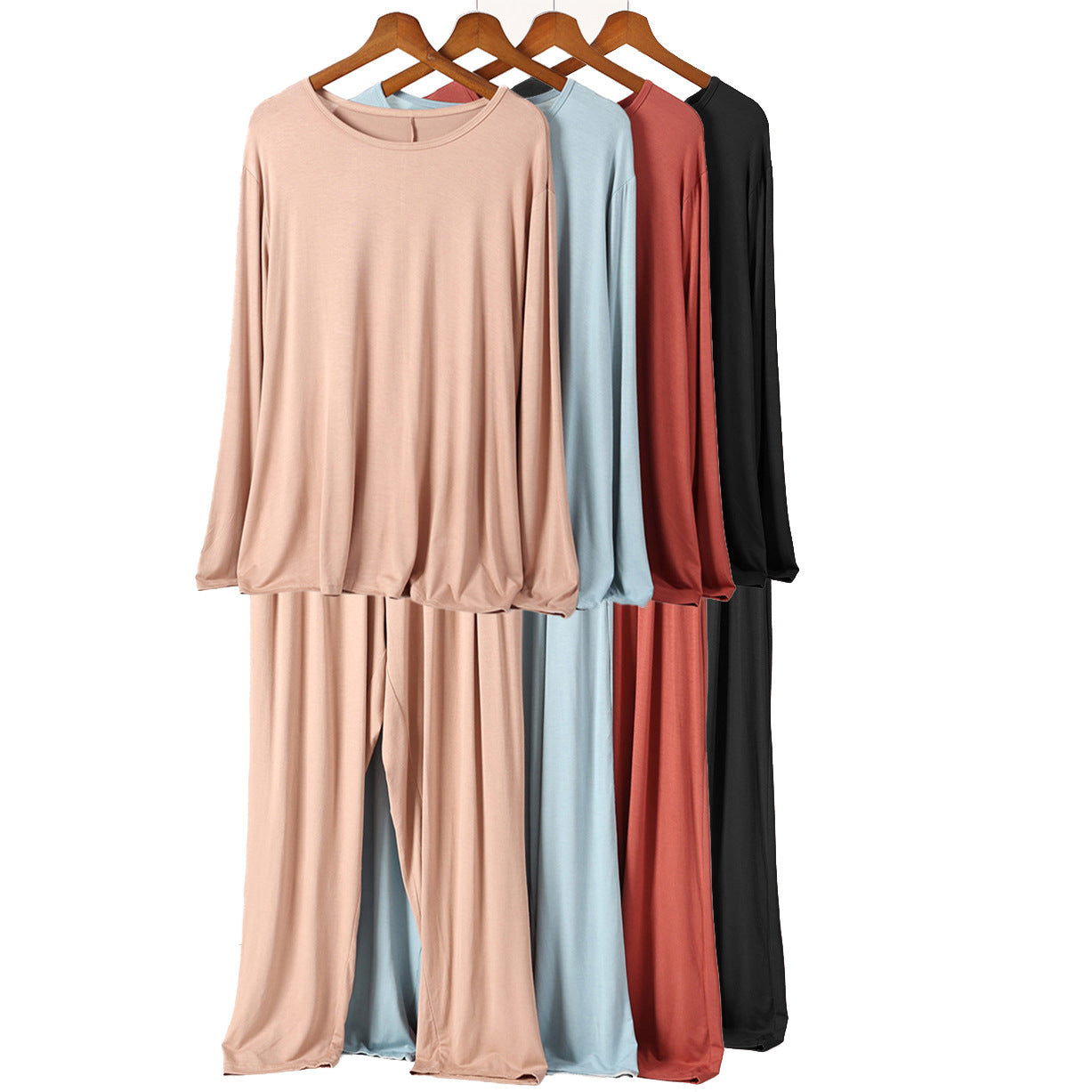 Loose-fitting, high-elasticity long-sleeved trousers suit