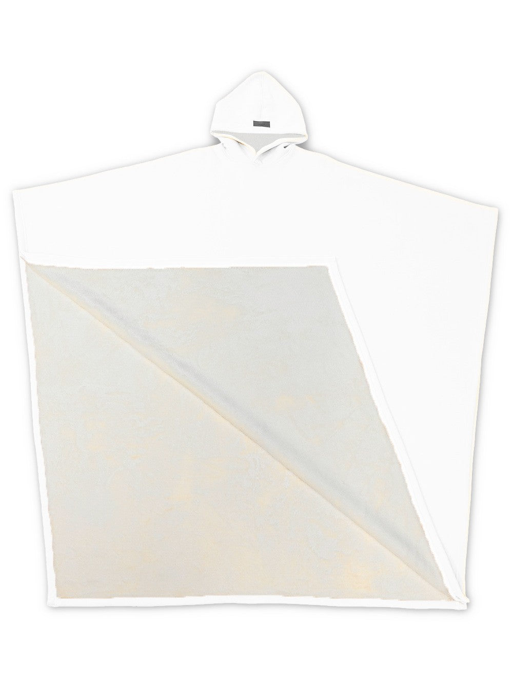 Loose-fitting hooded buttoned cape