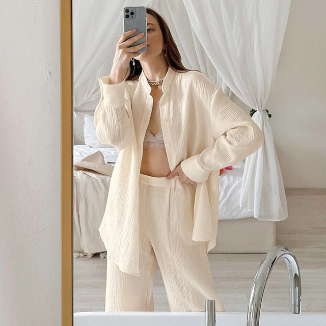 Loose-fitting long-sleeve set