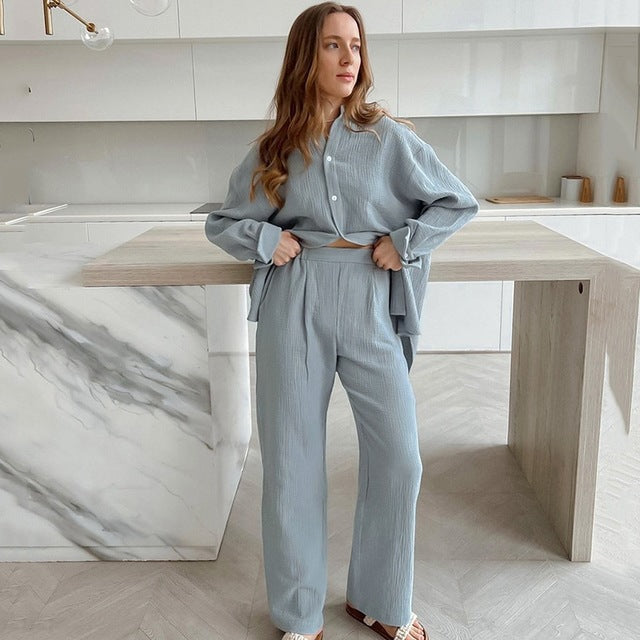 Loose-fitting long-sleeve set