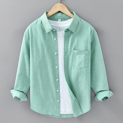 Loose-fitting long-sleeved men's shirt