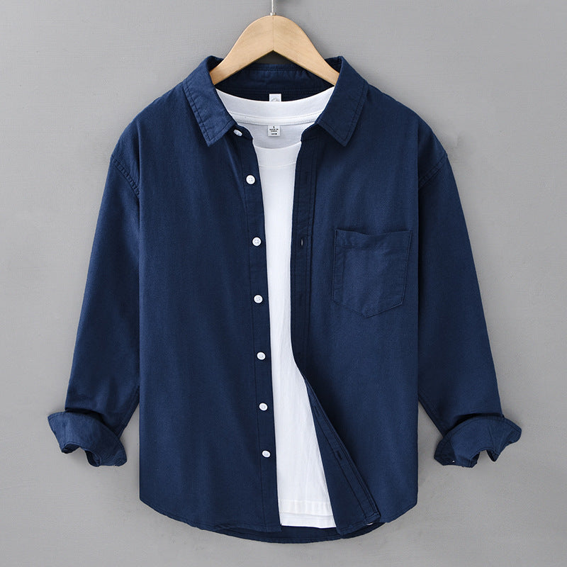 Loose-fitting long-sleeved men's shirt