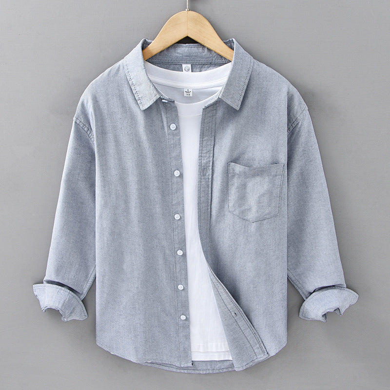 Loose-fitting long-sleeved men's shirt