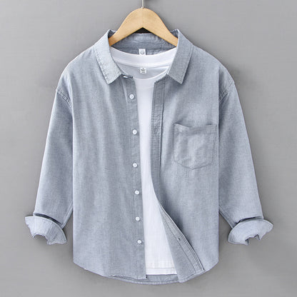 Loose-fitting long-sleeved men's shirt