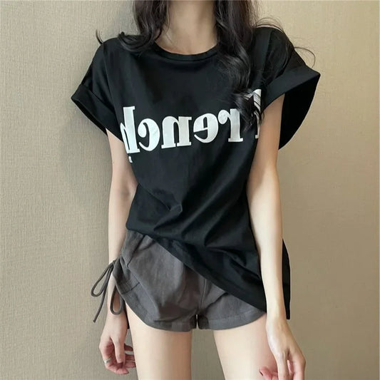 Loose-fitting short-sleeved T-shirt for women