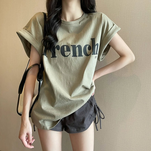 Loose-fitting short-sleeved T-shirt for women